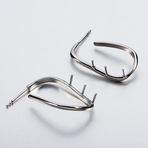 925 sterling silver stud earring mounting without pearls