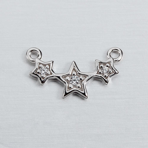 925 sterling silver cz stars connector charms