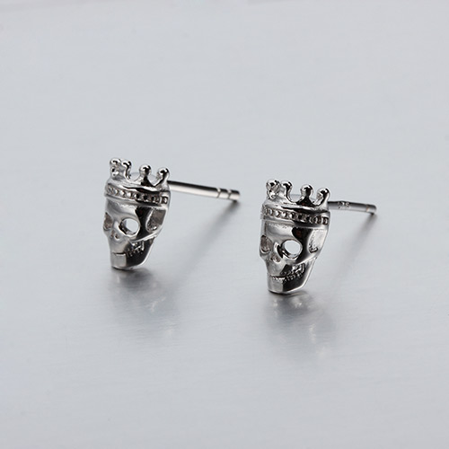 925 sterling silver skull stud earrings