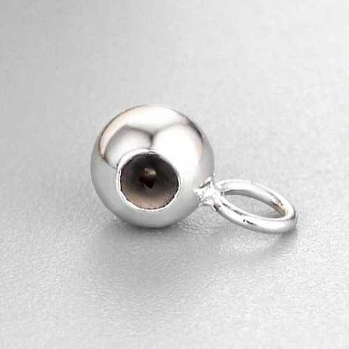 925 sterling silver 4mm silicone ball bead with jump ring