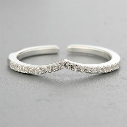 925 sterling silver cubic zirconia simple open rings