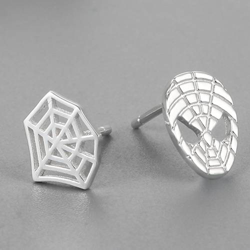 925 sterling silver spiderman cobweb stud earring sets