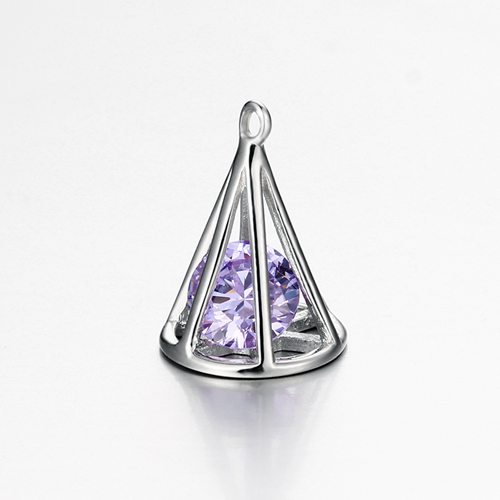 925 sterling silver cz cone charm