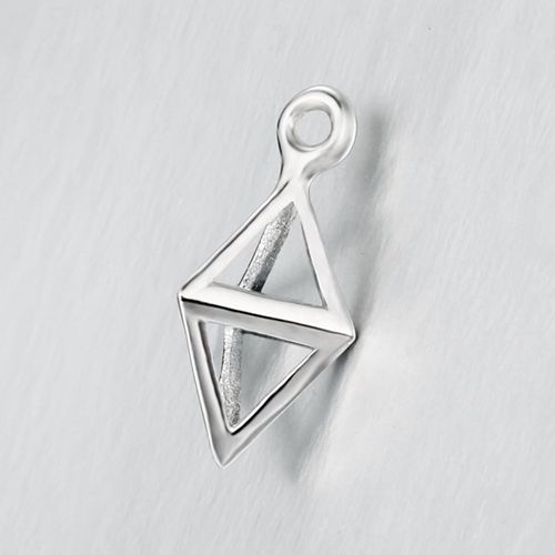 925 sterling silver cone cage charm