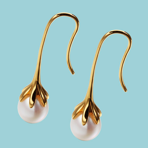 925 sterling silver pearl fruit hook earrings