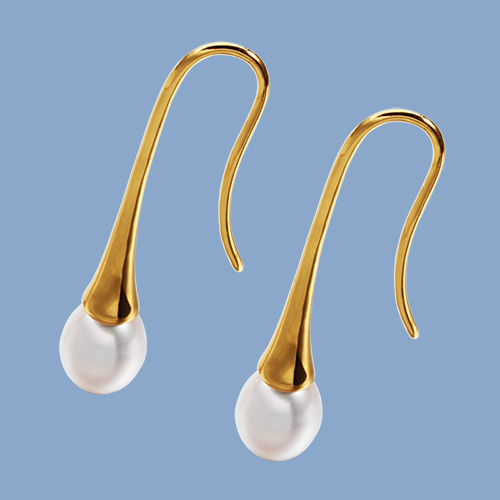 925 sterling silver minimalist pearl hook earrings