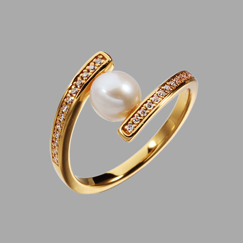 925 sterling silver cz pearl rings