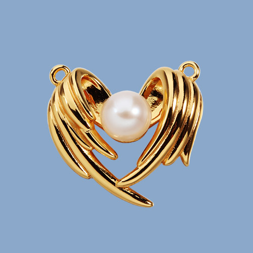 Bigger 925 sterling silver pearl wings charms --20mm