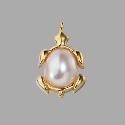 925 sterling silver pearl tortoise pendant