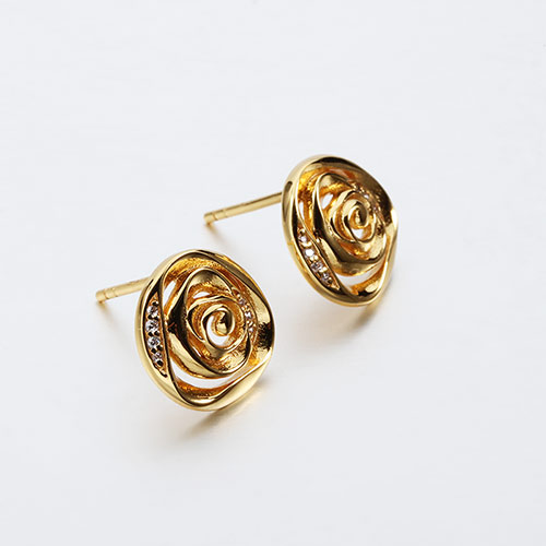 925 sterling silver cz flower stud earrings