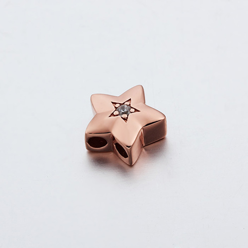 925 sterling silver cz silicone star slider beads --10mm