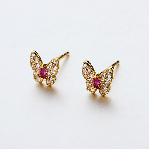 925 sterling silver gemstone butterfly earrings