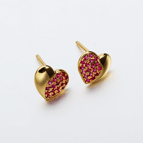 925 sterling silver gemstone heart stud earrings