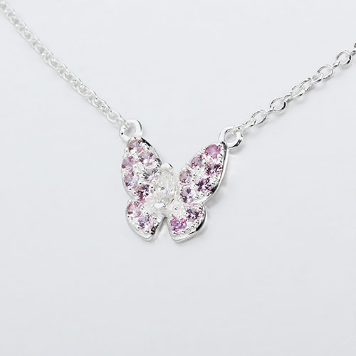 925 sterling silver gemstone butterfly necklaces