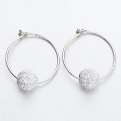 925 sterling silver minimalist stardust ball hoop earrings