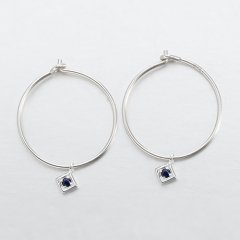 925 sterling silver cz minimalist hoop earrings
