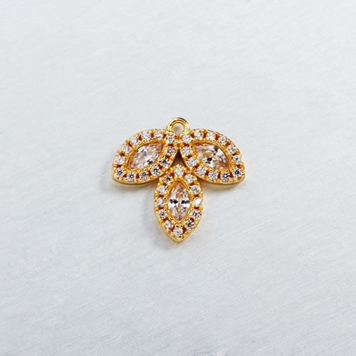 925 sterling silver cz leaf charms