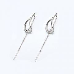 925 sterling silver minimalist long chain drop earrings