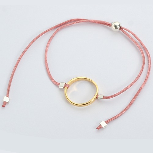 925 sterling silver round ring cord bracelet