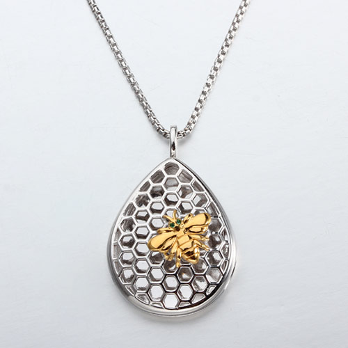 925 sterling silver bee honeycomb diffuser locket