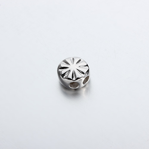 925 sterling silver flower round slider beads -7mm