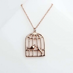 925 sterling silver bird cage charm -bigger size