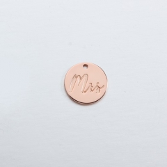 925 sterling silver letter Mrs coin charm