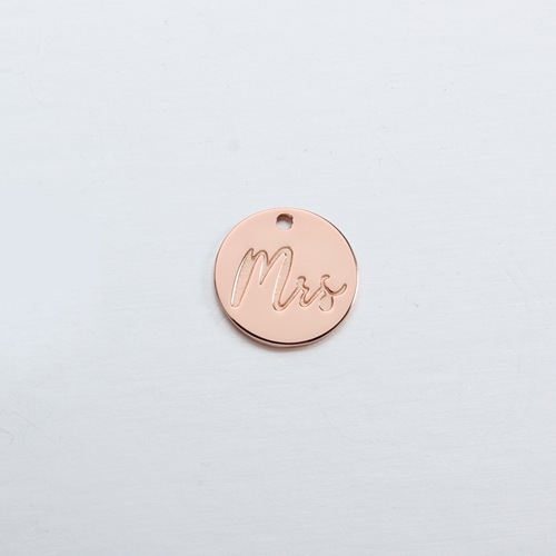 925 sterling silver letter Mrs coin charm