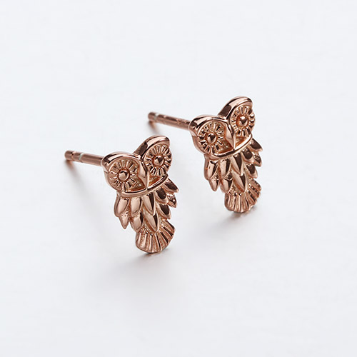 925 sterling silver owl stud earrings