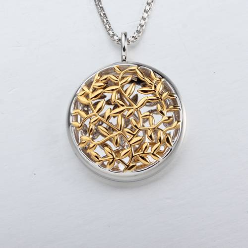 925 sterling silver leaf locket pendant