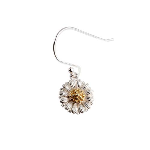 925 sterling silver daisy flower hook earrings