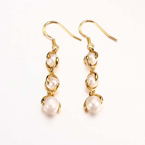 925 sterling silver pearls hook earrings