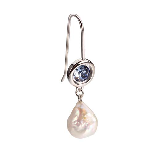 925 sterling silver cz pearl hook earrings
