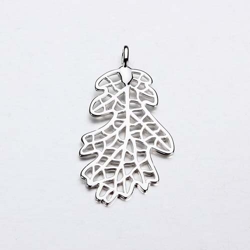 925 sterling silver leaf charm,two sizes