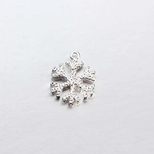 925 sterling silver hammered snowflake charms -12mm