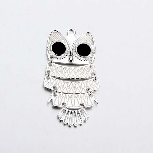925 sterling silver enamel owl charm