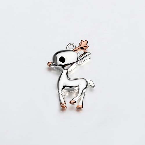 925 sterling silver solid 3d cute deer charm