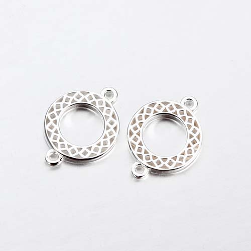 925 sterling silver circle ring charm connector -10 mm