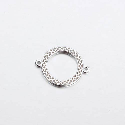 925 sterling silver circle ring charm connector -15mm