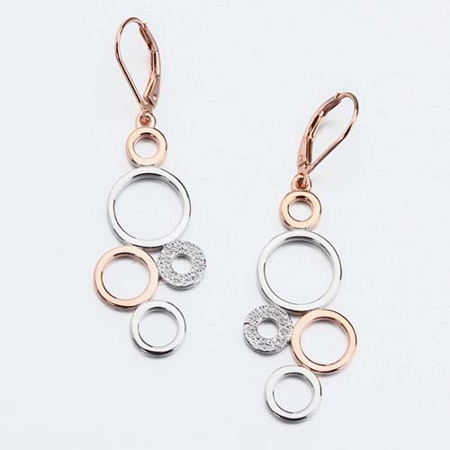Two tone vermeil 925 silver geometry rings earrings