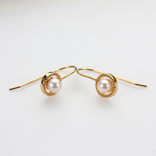 925 sterling silver freshwater pearl wire earrings