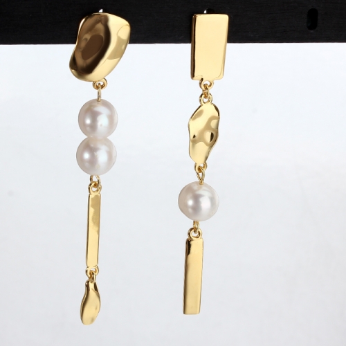 Renfook 925 sterling silver irregular 2019 trending earrings with pearls