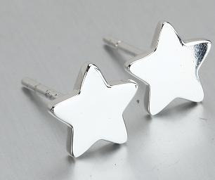 Mini dainty sterling silver star stud earrings