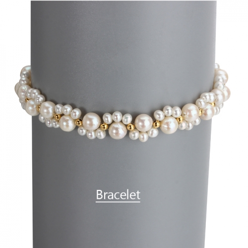 Renfook 925 sterling silver freshwater pearl wedding bracelet