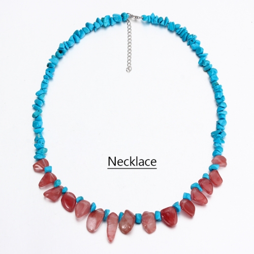 Renfook 925 sterling silver turquoise and rhodochrosite necklace