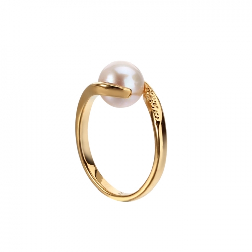 Renfook 925 sterling silver pearl ladies gold plated rings for women