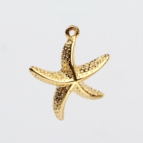 Renfook Sterling silver hammer surface starfish charm