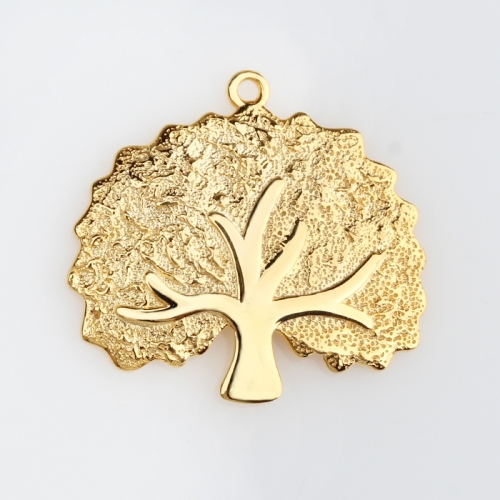 Renfook Sterling silver 925 hammer surface tree of life charm