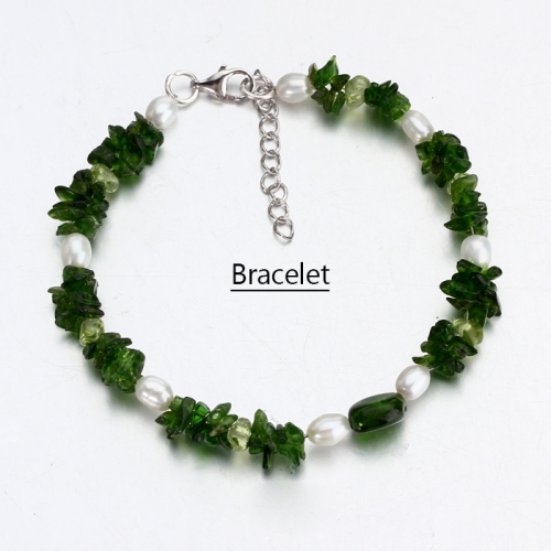 Renfook 925 sterling silver diopside bracelet for women