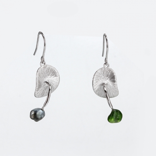 Renfook 925 sterling silver colorful stone or pearl earring hook